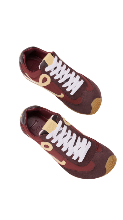 Ballet Runner 2.0 in Nylon and Suede in Red/Vanilla/Aubergine