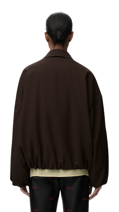Jacket in Brown Viscose and Wool Blend
