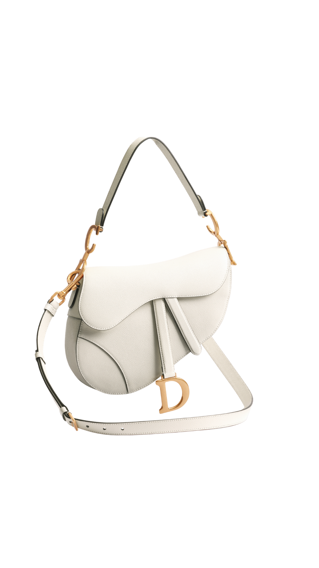 Saddle Bag with Strap in Latte Grained Calfskin
