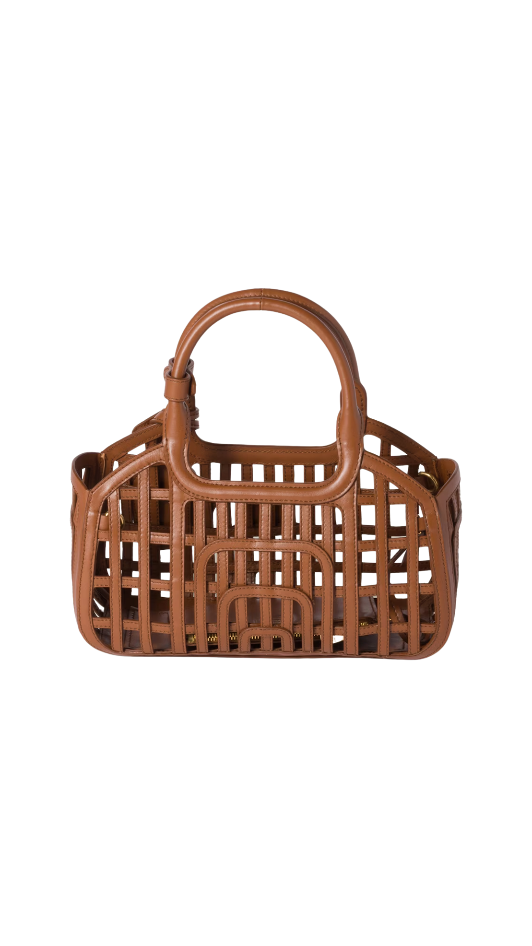 Leather Basket in Cognac