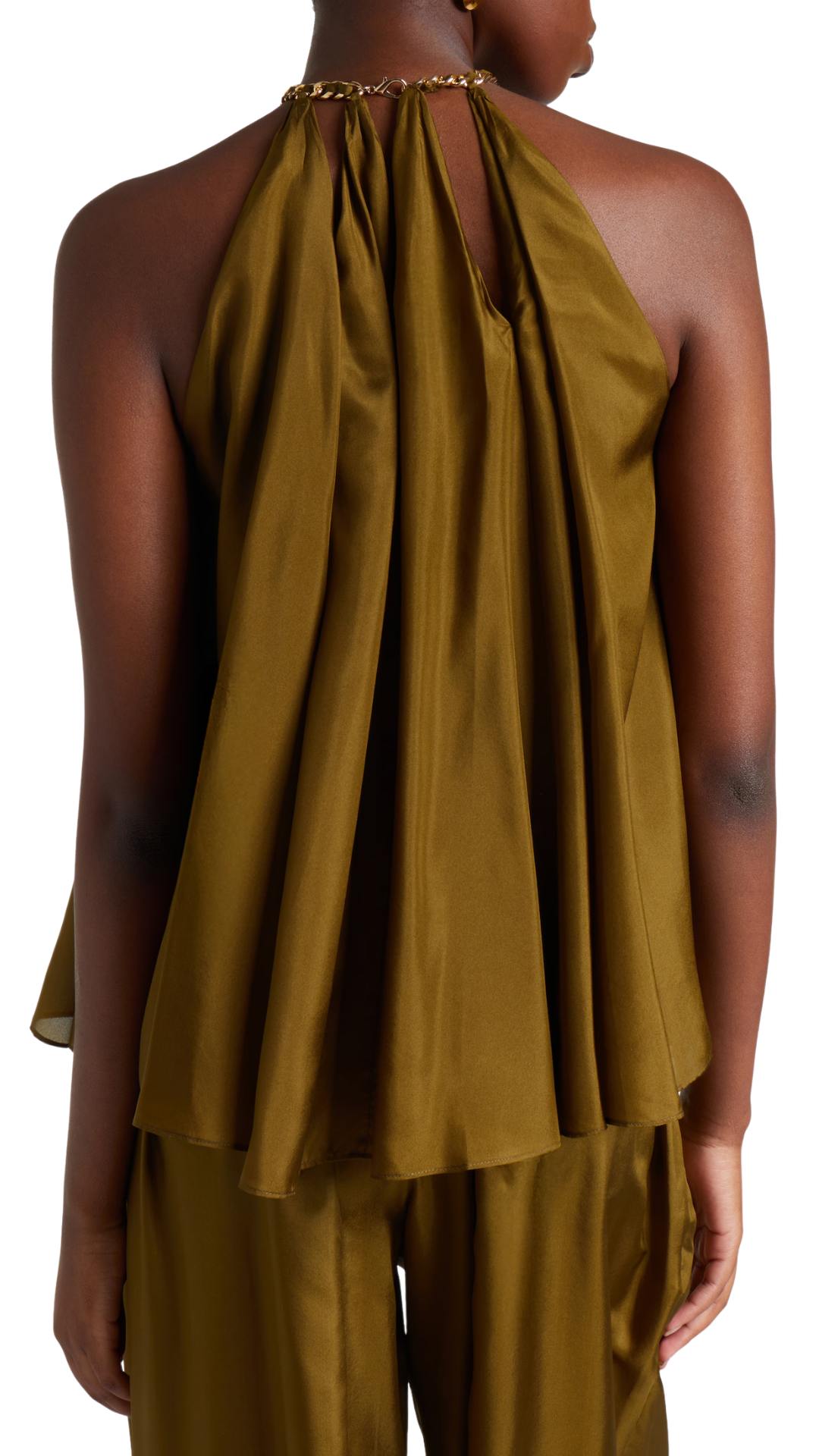 Mahon Embellished Silk Top in Green