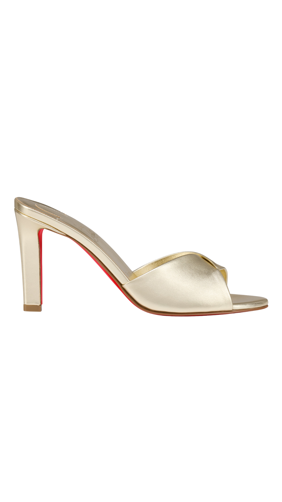 Fanny Slide 85 mm Mules - Laminated Lamb Nappa Leather - Platine