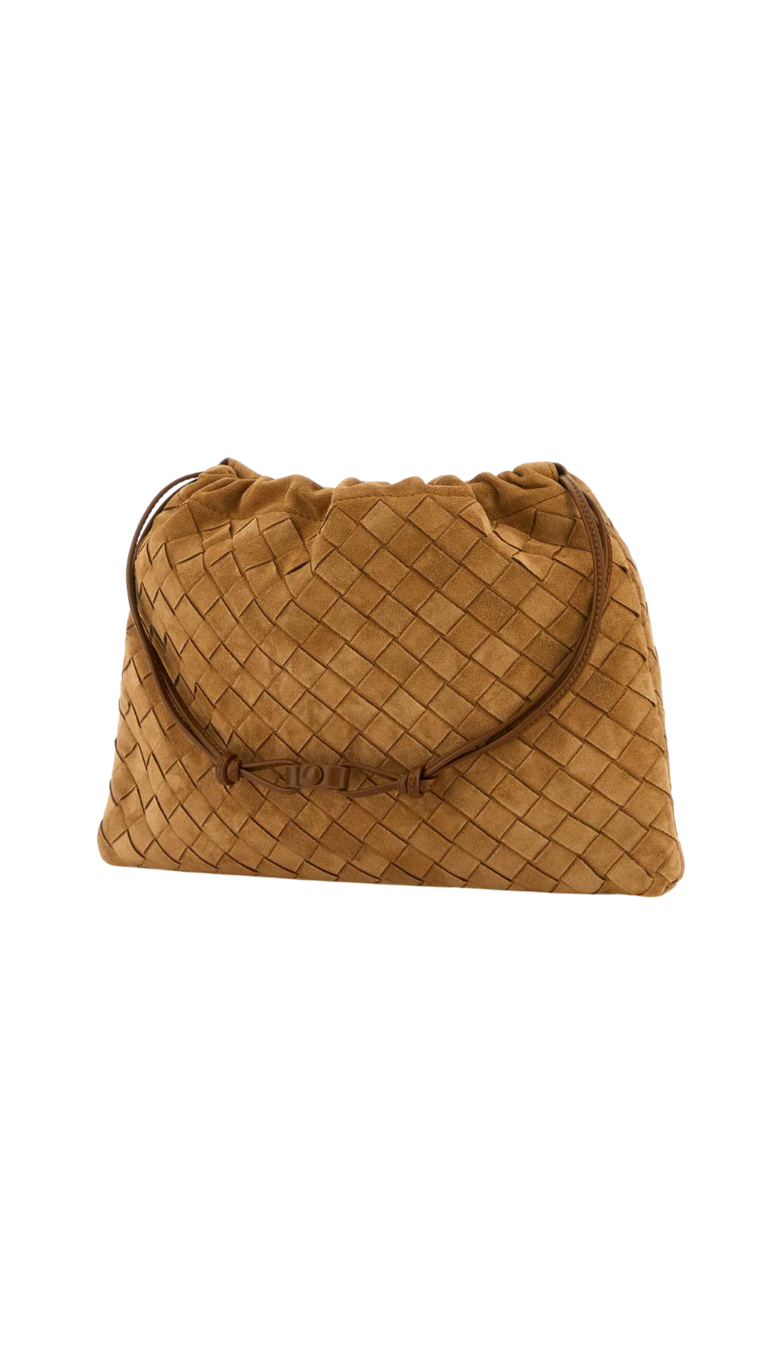 Intrecciato Dustbag in Amber Gold Leather