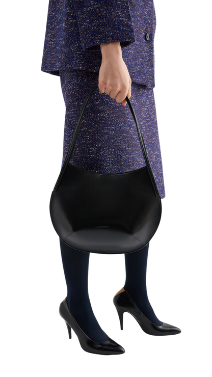 Kante Shoulder in Black Leather Shoulder Bag