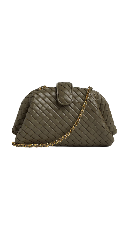 Lauren 1980 Mini Clutch Bag with Chain Strap in Cypress