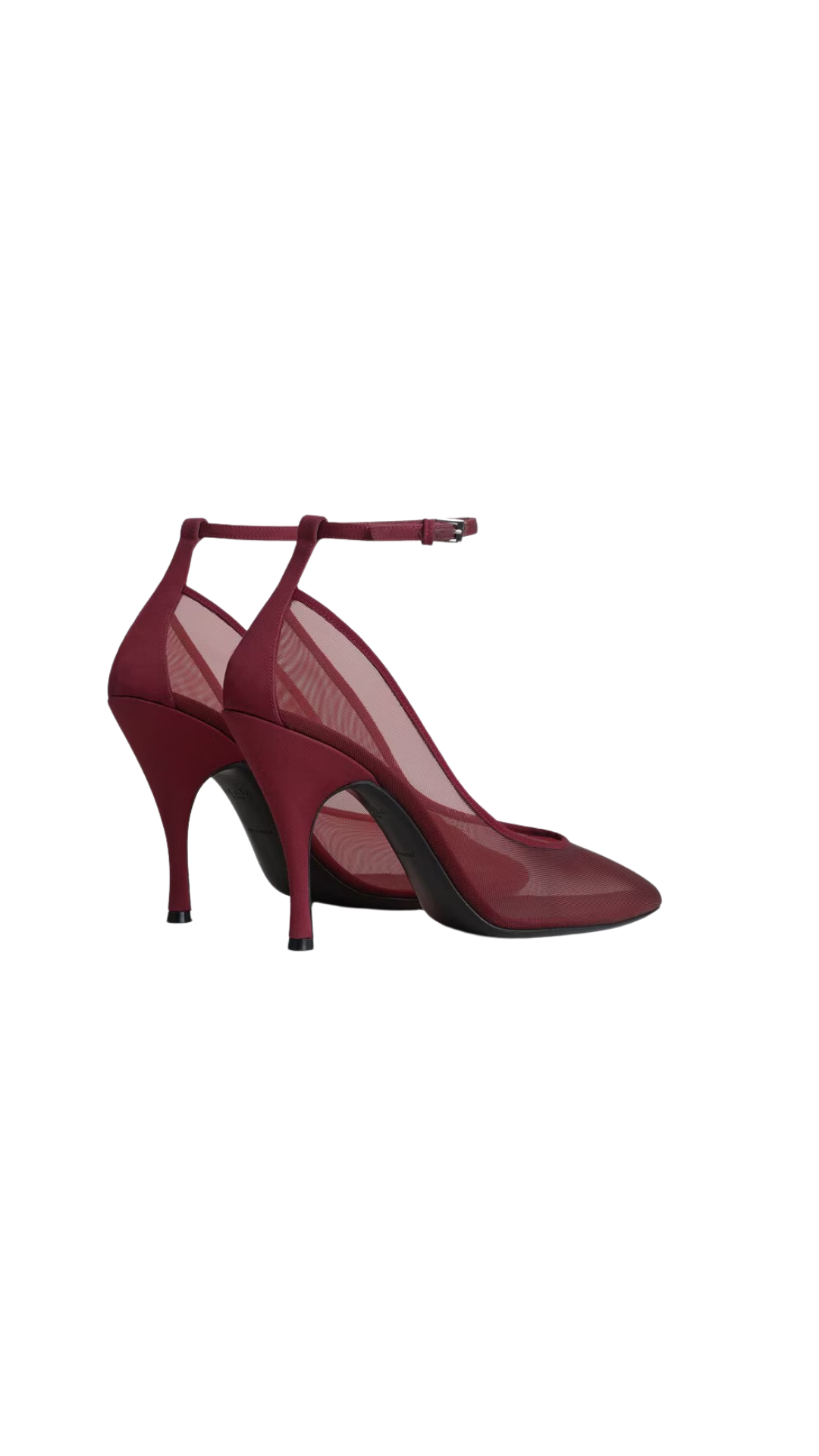 Strappy Pumps in Bordeaux Mesh