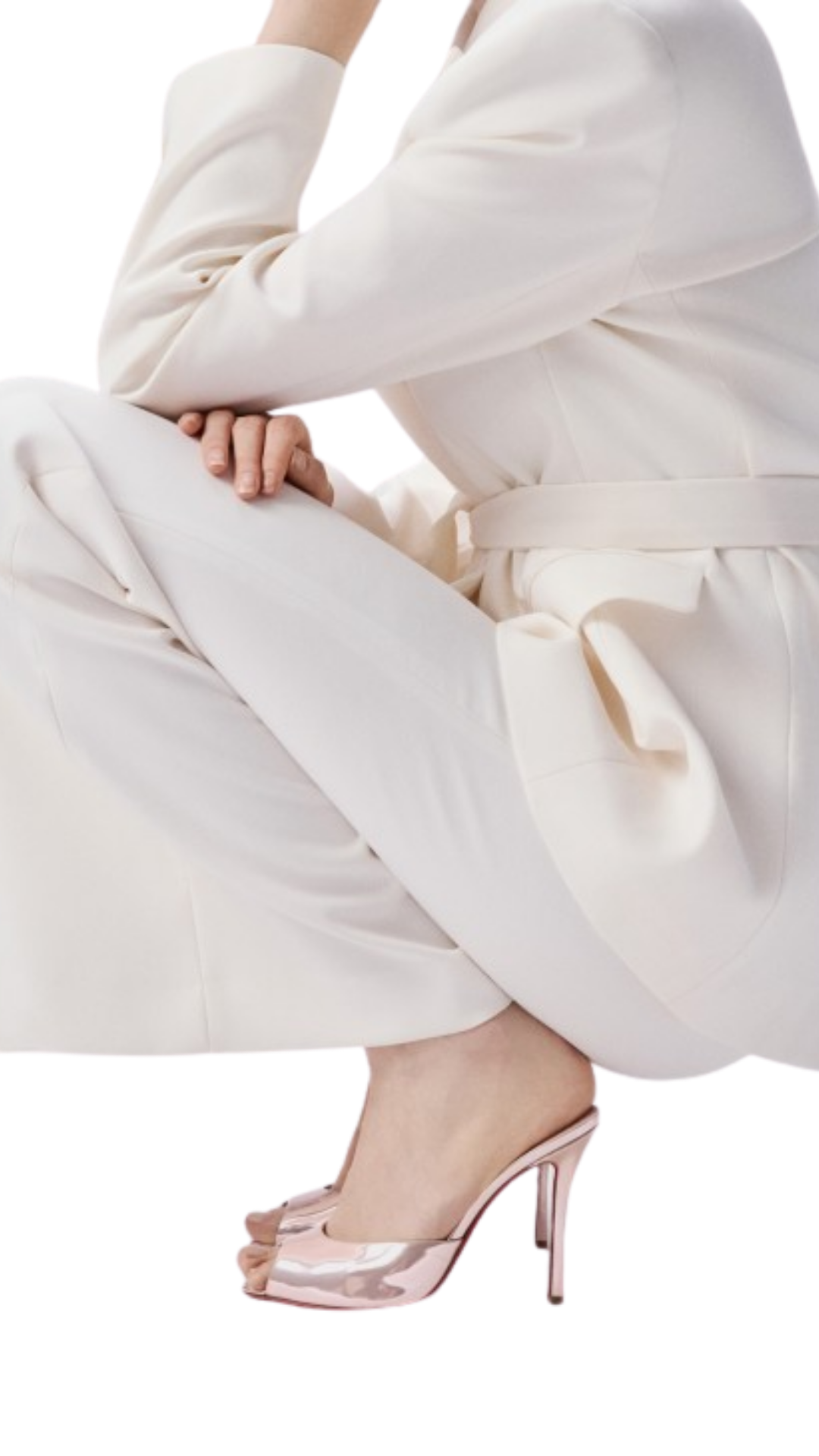 Me Dolly 100 mm Mules - Shiny Laminated Leather - Leche
