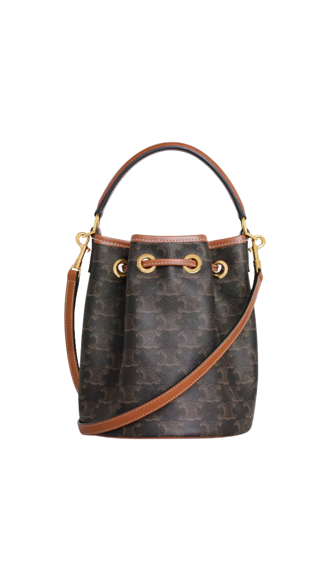 Teen Clara Bag in Tan Triomphe Canvas and Calfskin