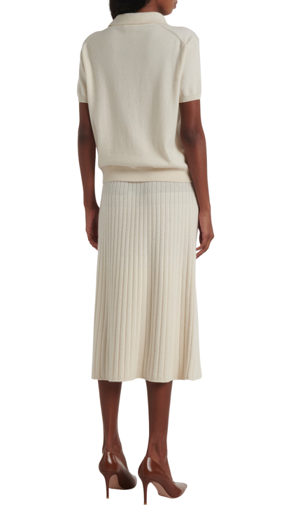 Cashmere Polo Shirt in White
