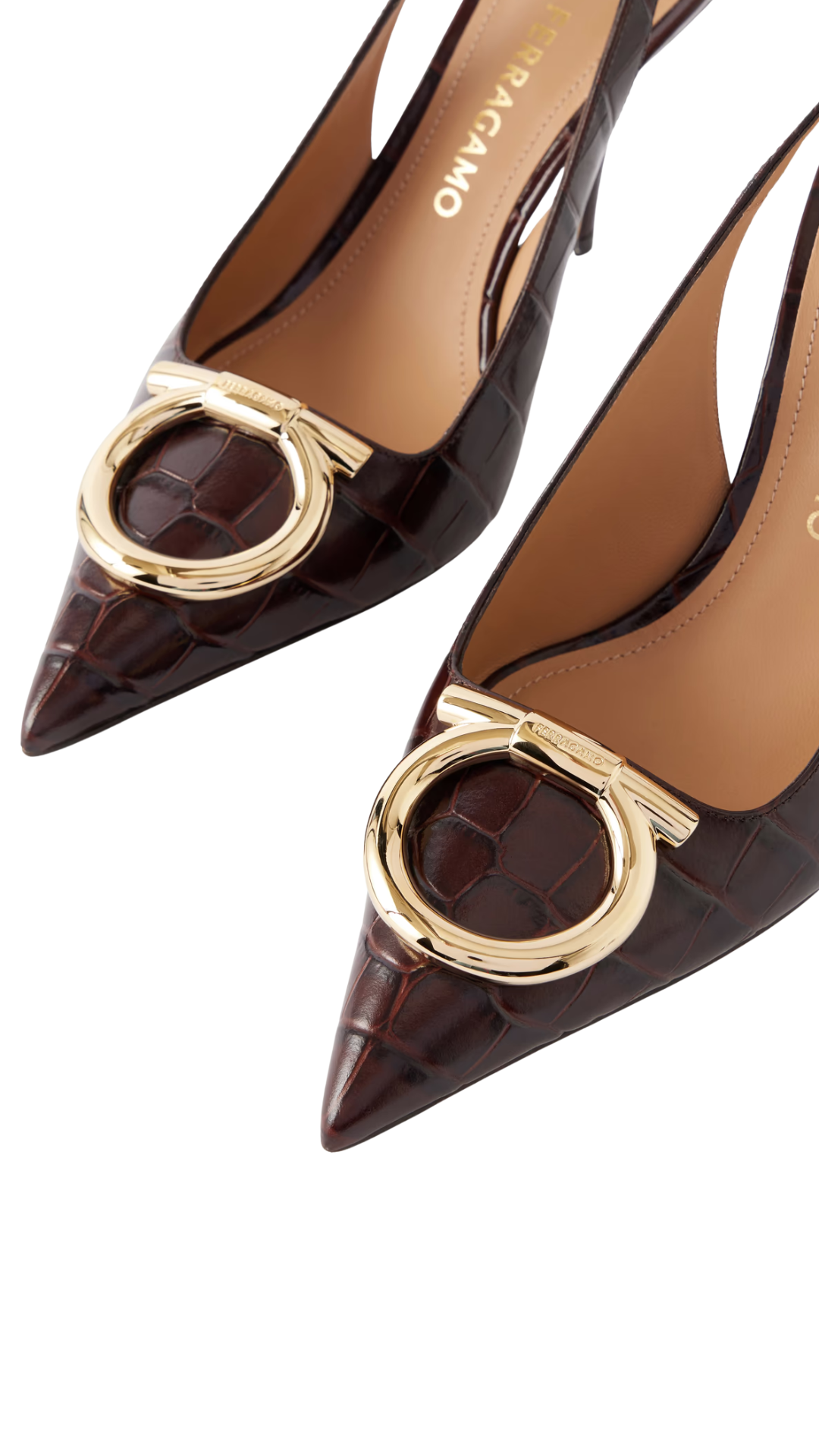 Maxi Gancini Slingback in Dark Brown