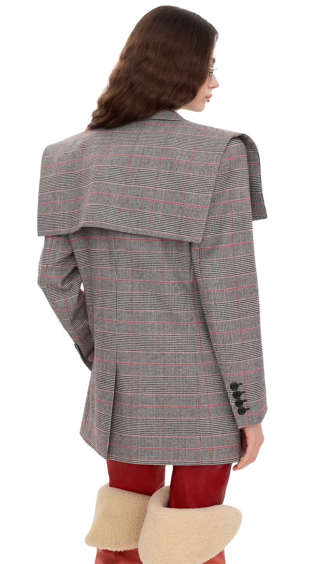 Single-Breasted Tailored Jacket in Prince of Wales Wool