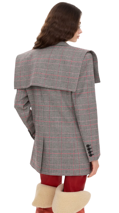 Single-Breasted Tailored Jacket in Prince of Wales Wool