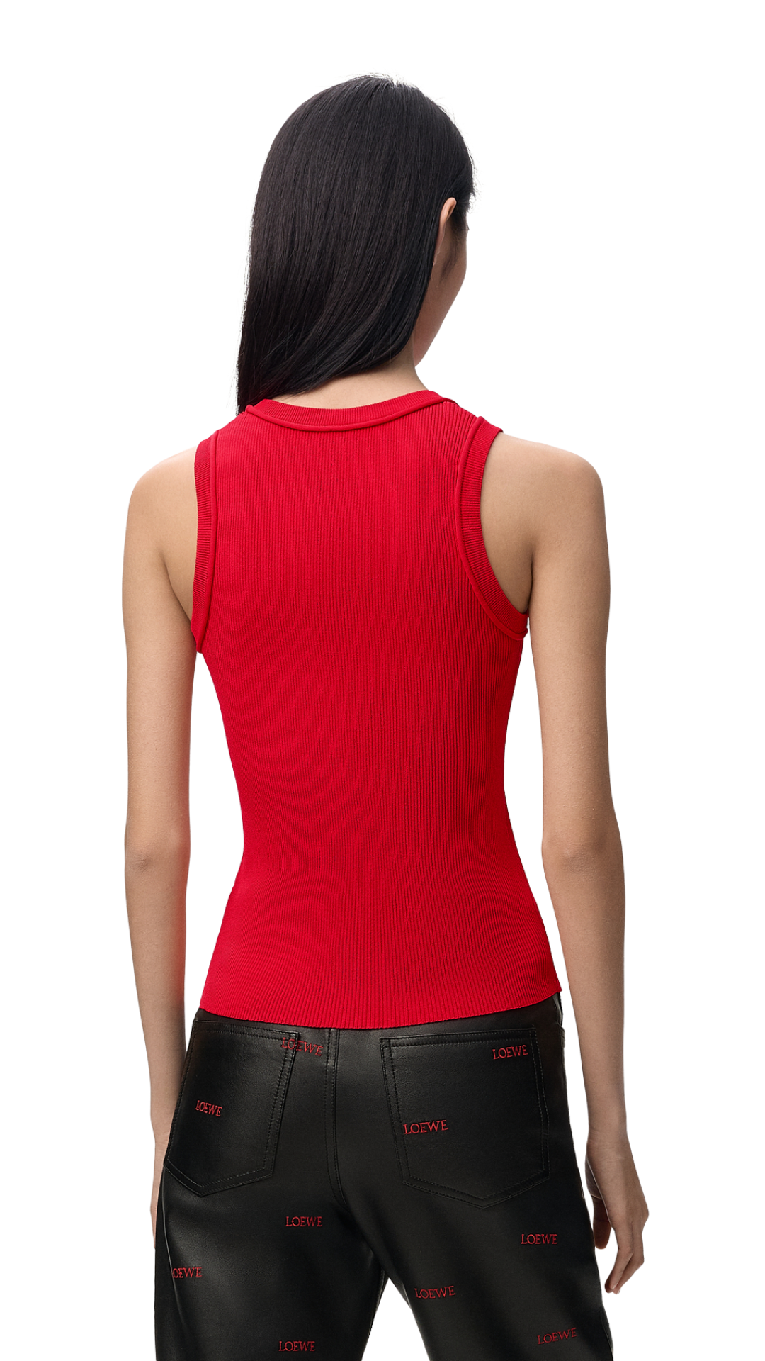 Anagram Tank Top in Red Stretch Viscose