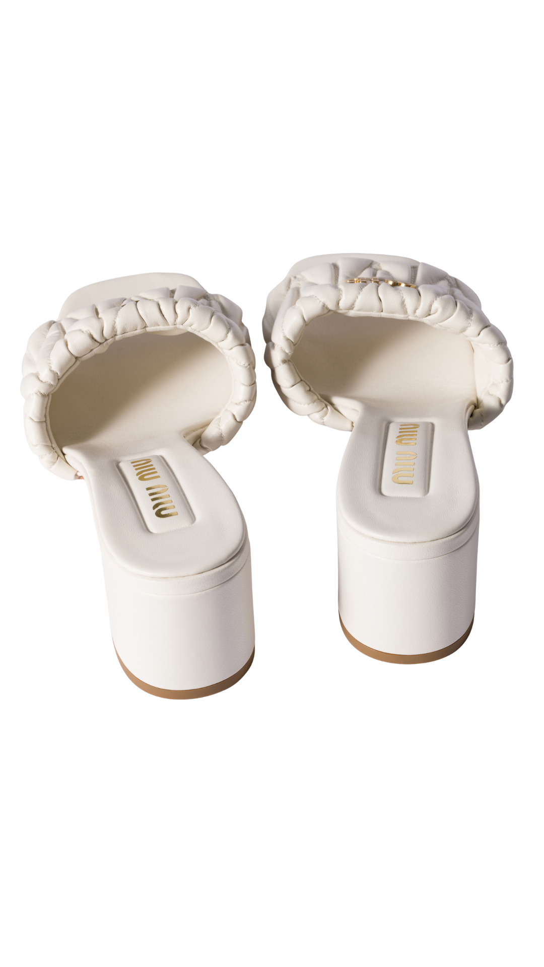 Matelassé Nappa Leather Slides in White
