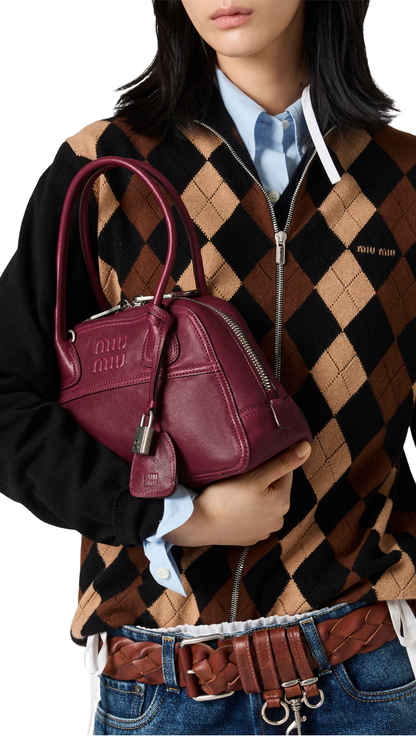 Vivant Nappa Leather Bag in Amaranth Red