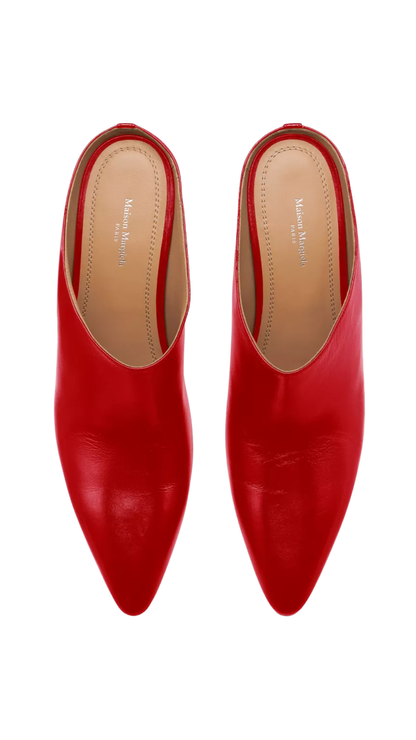 Heel-Less Mule in Red