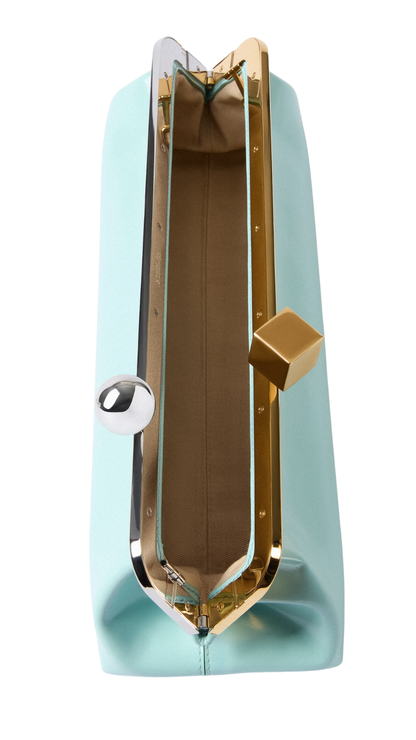 The Salon Clutch in Aqua