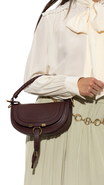 Mini Marcie Shoulder Bag in Red Soft Leather