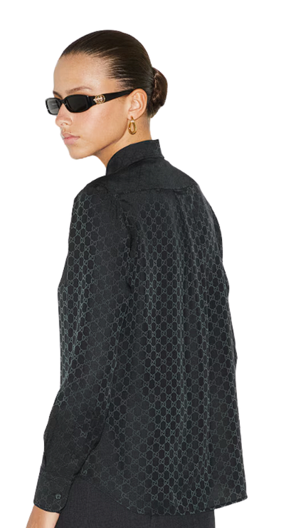 GG Crêpe Silk Shirt in Black