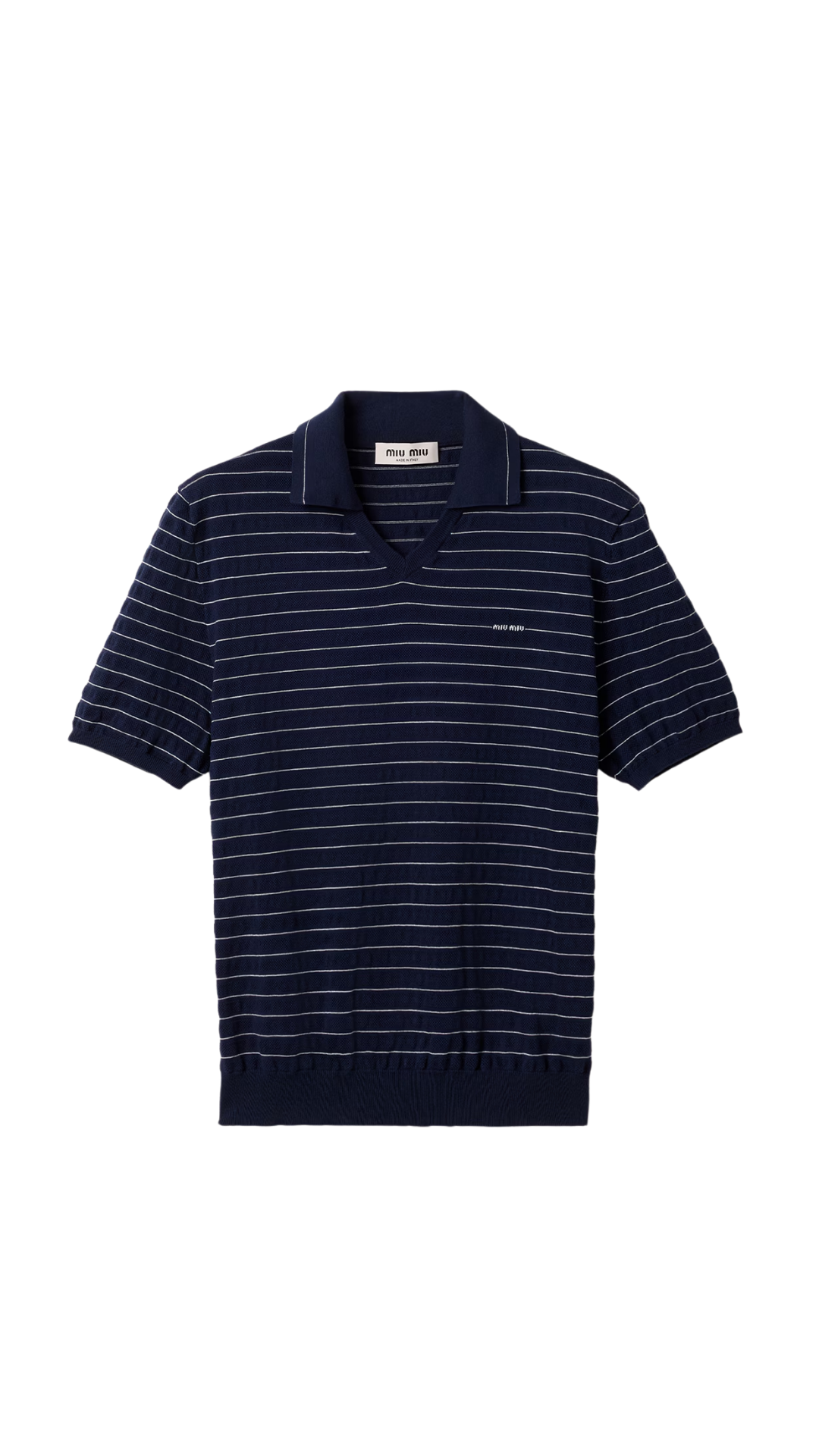 Cotton V-Neck Sweater in Navy