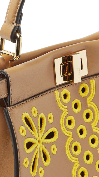 Peekaboo Mini in Beige Leather