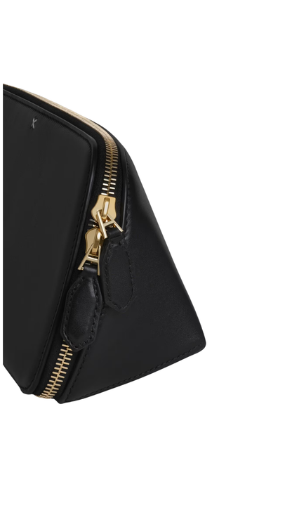 Delta Clutch in Black Box Calfskin