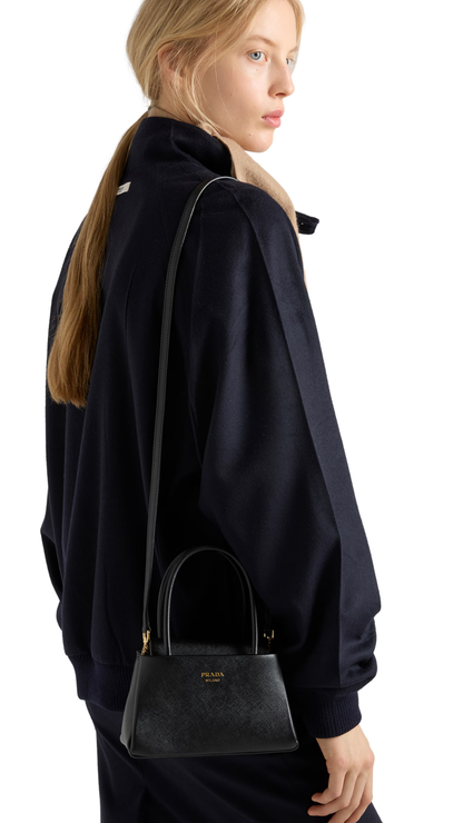Passage Saffiano Leather Mini Handbag in Black