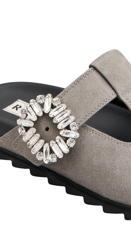 Slidy Viv' Mules in Grey Suede