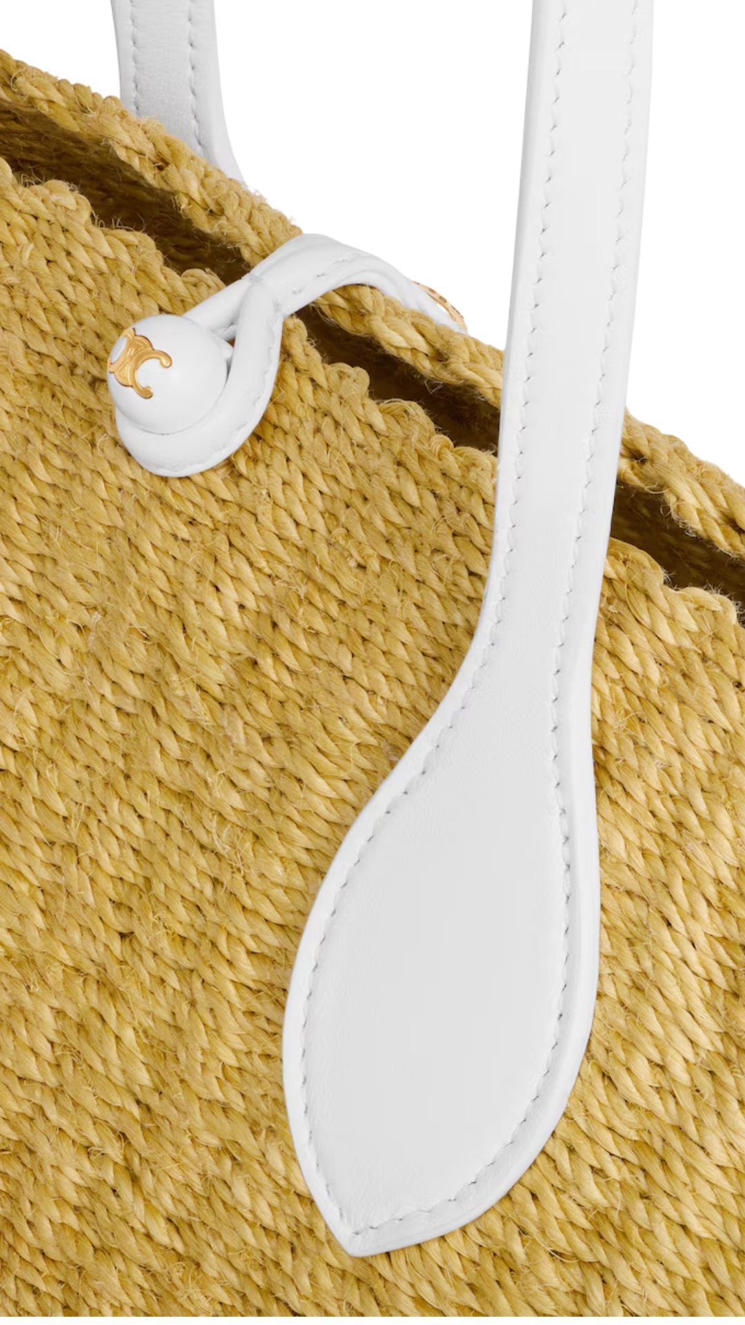 Small Triomphe Beads Basket in Natural/White