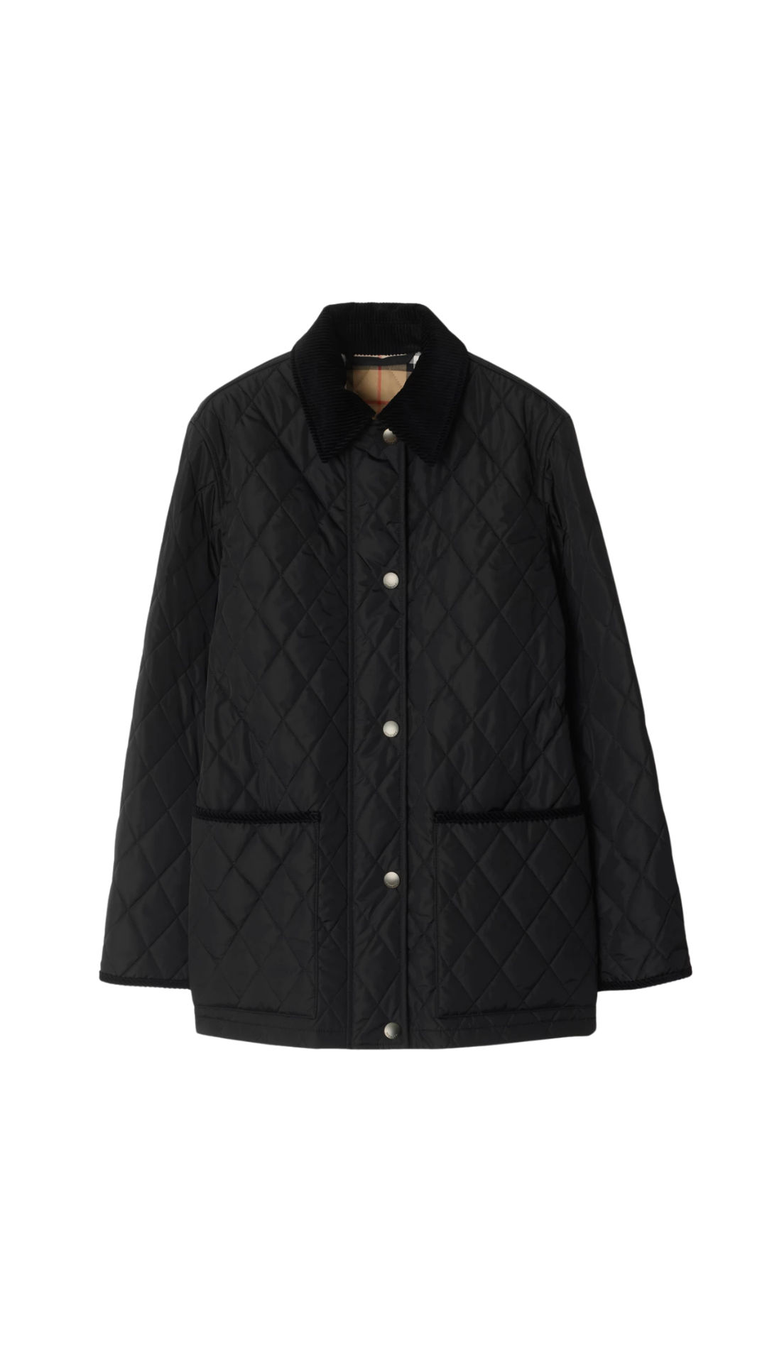 Quilted Nylon Barn Jacket in Black