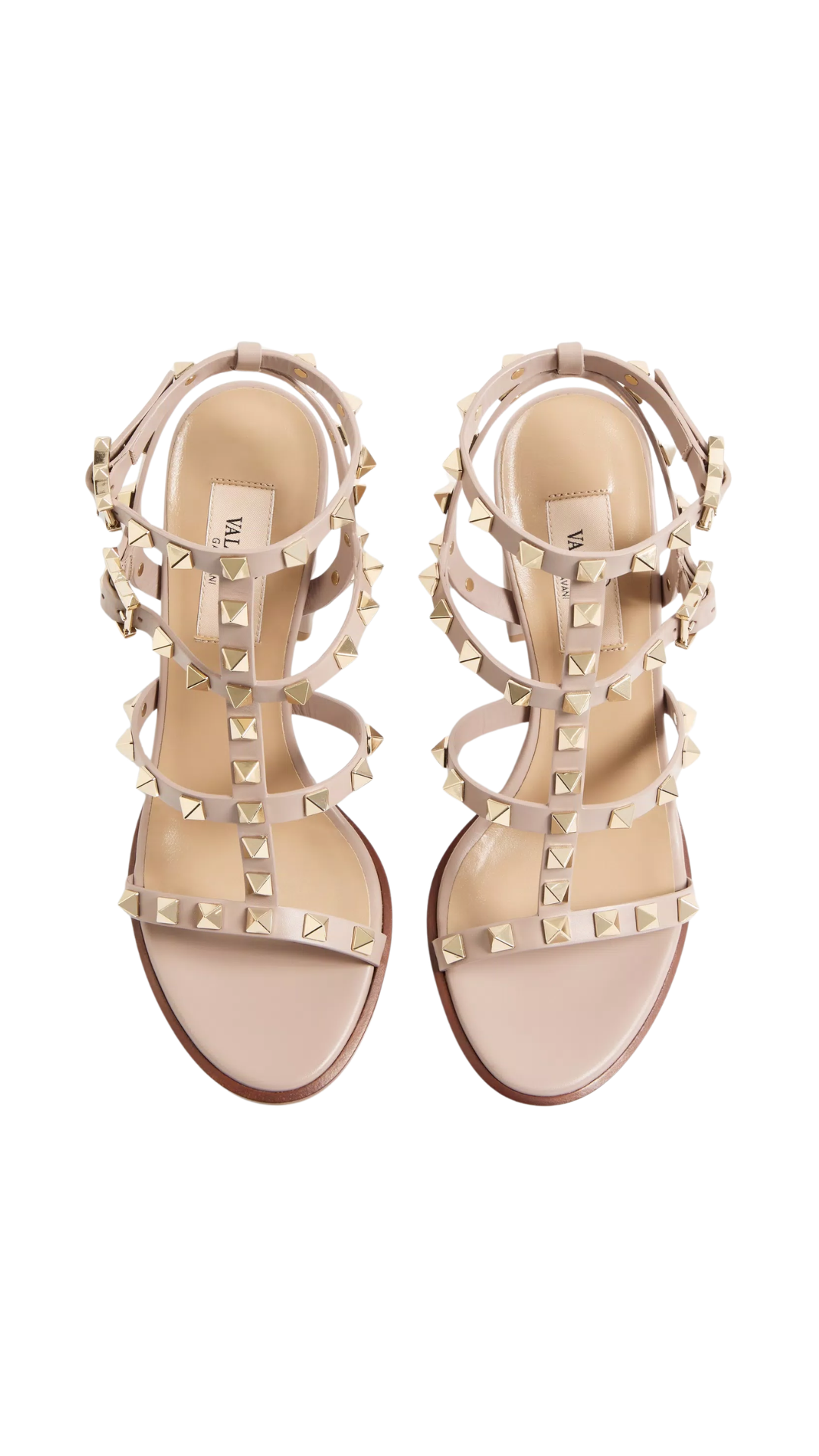 Rockstud Ankle Strap Sandal 90 Mm in Poudre