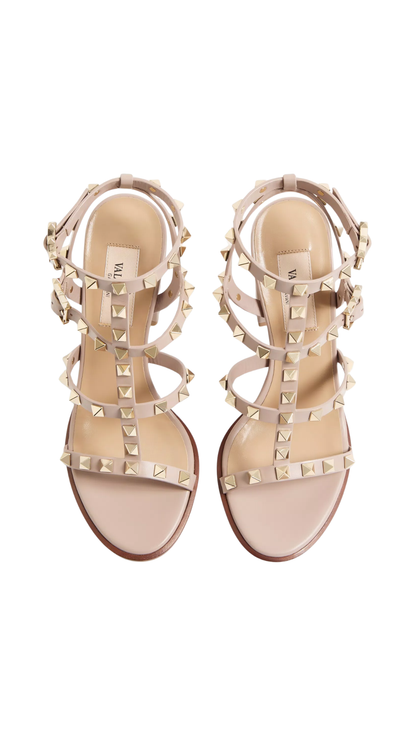 Rockstud Ankle Strap Sandal 90 Mm in Poudre