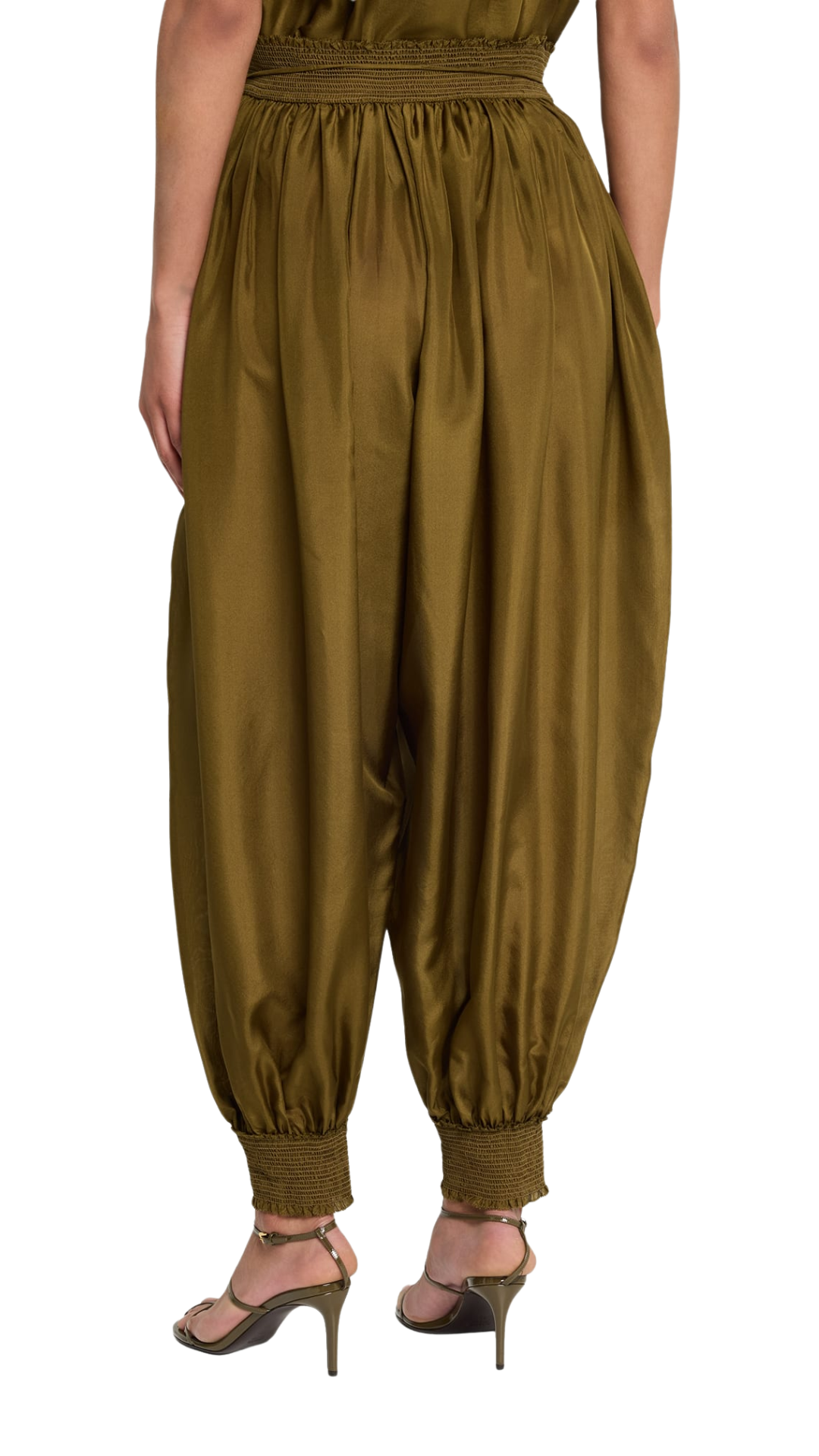 Mahon Silk Harem Pants in Green
