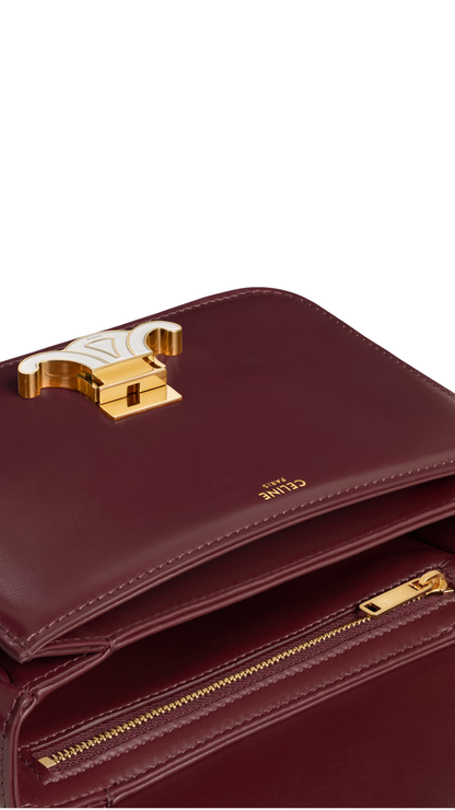 Teen Triomphe Bag in Shiny Calfskin with Enamel Closure