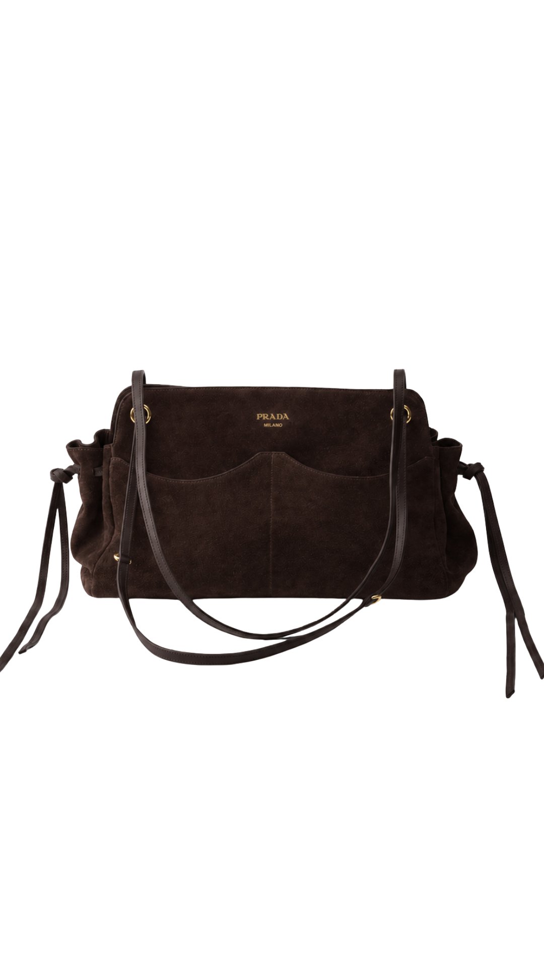 Prada Allusion Large Suede Tote Bag in Cocoa Brown