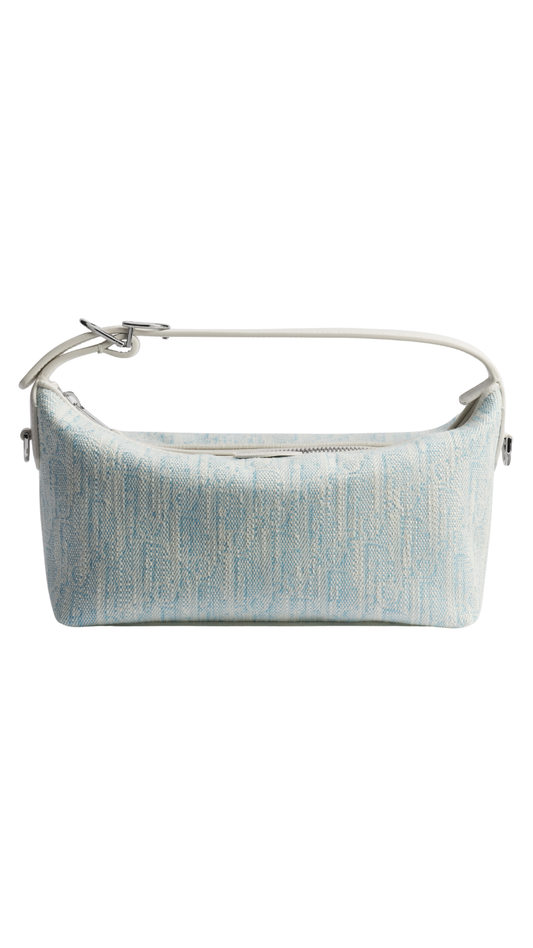 Nomad Pouch in Céleste Blue and Beige Dior Oblique Washed Jacquard