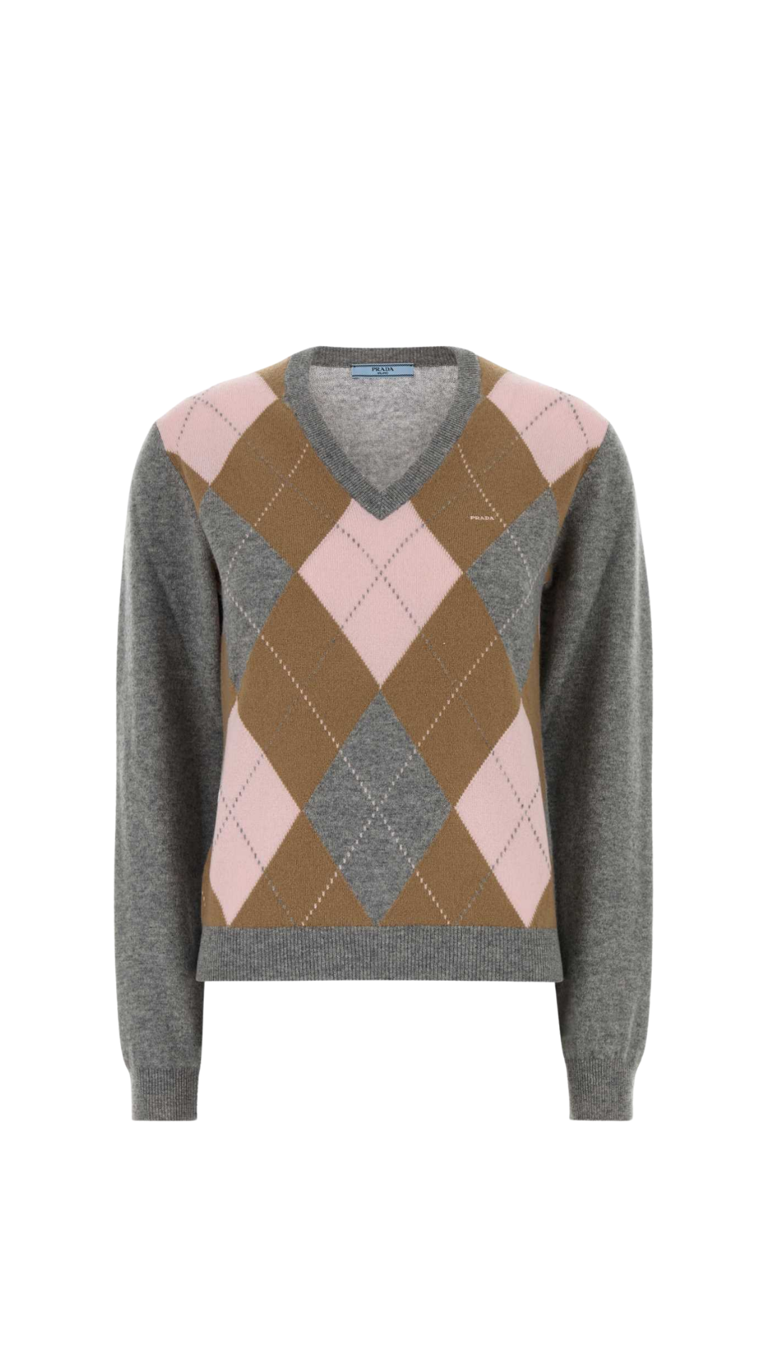 Cashmere Sweater in Cinnamon/Pink/Grey