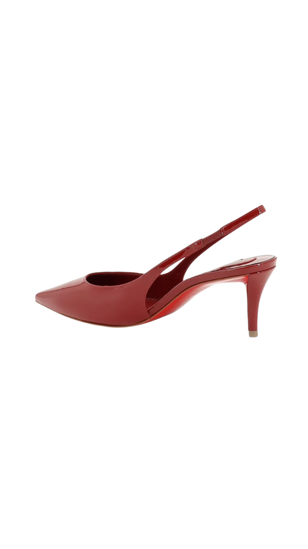 Miss Z Sling Back Slingback Pumps Patent Calf Leather in Blush