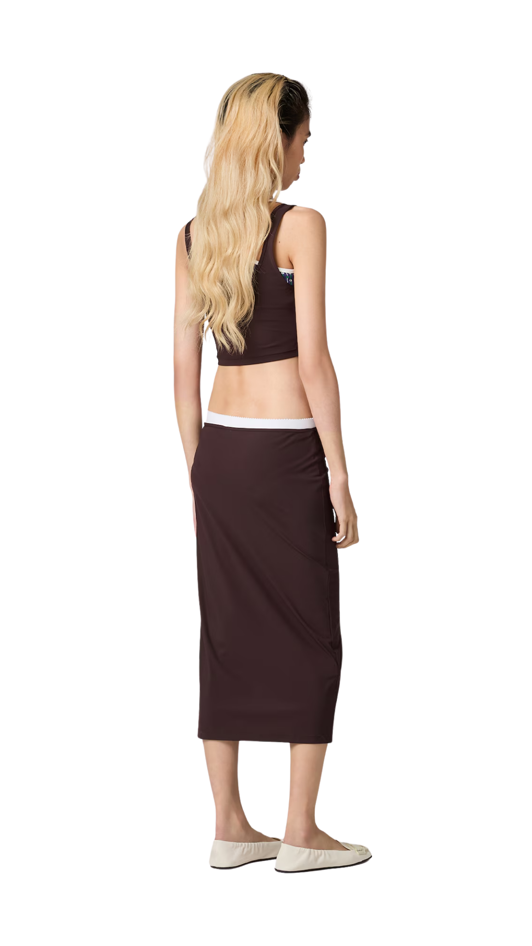 Stretch Jersey Skirt in Ebony