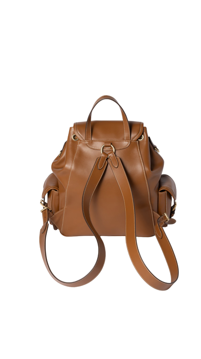 Leather Backpack in Cognac