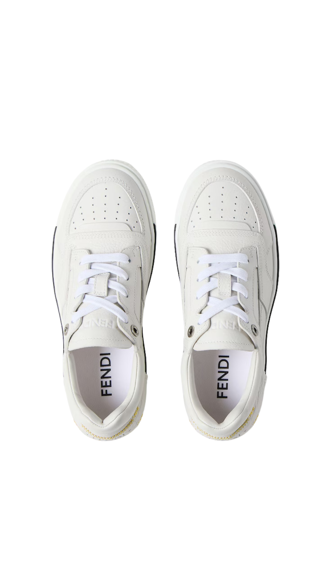 Fendi Fender Trainers in White Leather Low-Tops