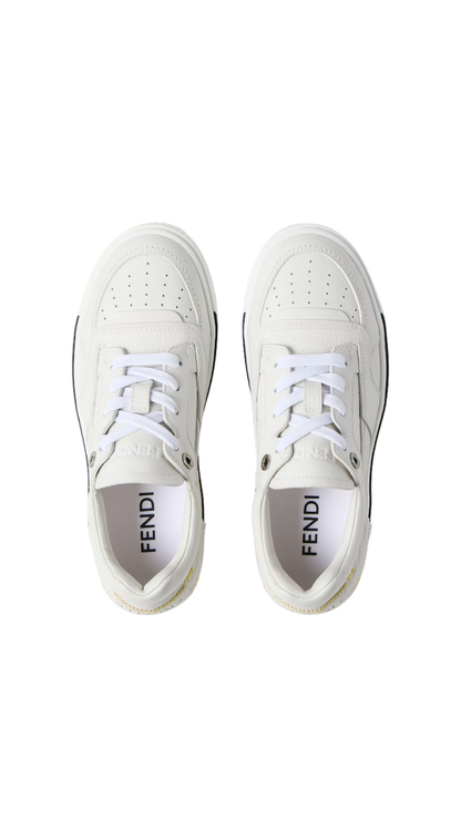 Fendi Fender Trainers in White Leather Low-Tops