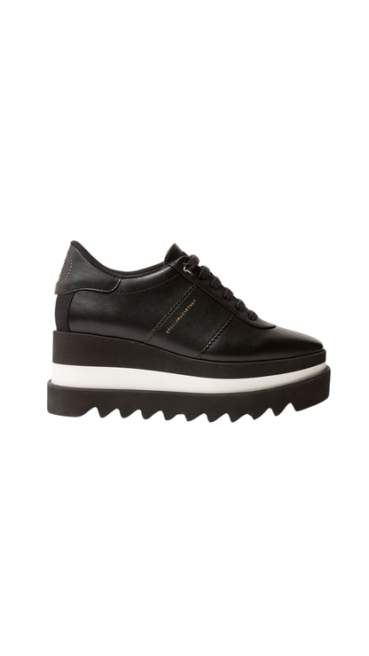 Sneak-Elyse Platform Trainers in Black