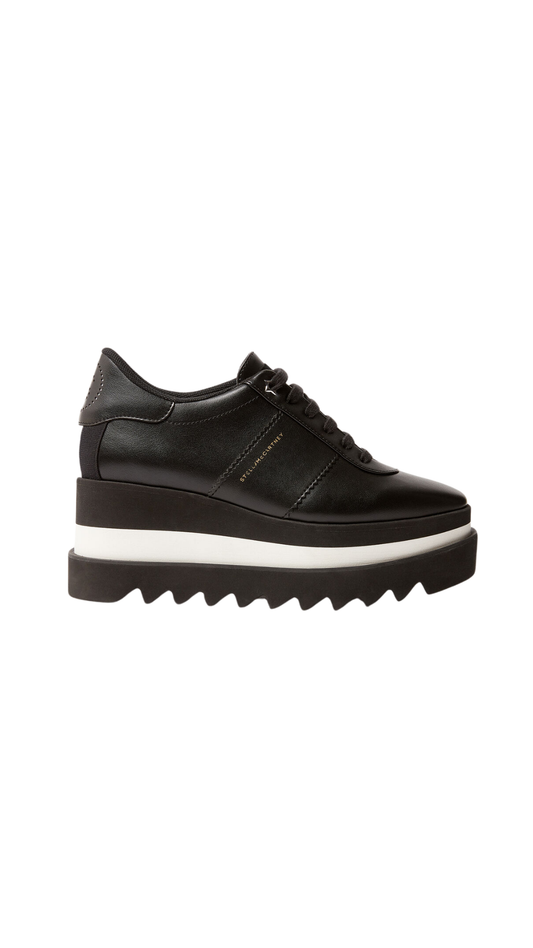 Sneak-Elyse Platform Trainers in Black