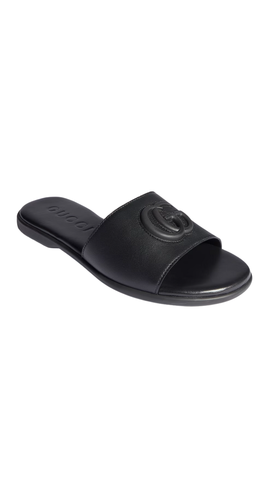 Women's Slide Sandal with Double G in Black