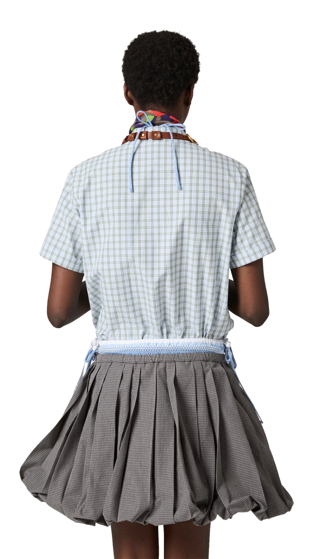 Checked Poplin Shirt White/Sage Green