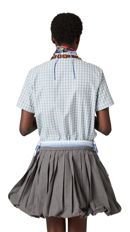 Checked Poplin Shirt White/Sage Green
