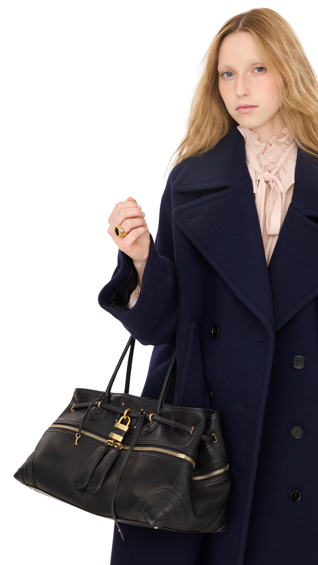 Large Paddington Sling East-West Bag in Soft Leather