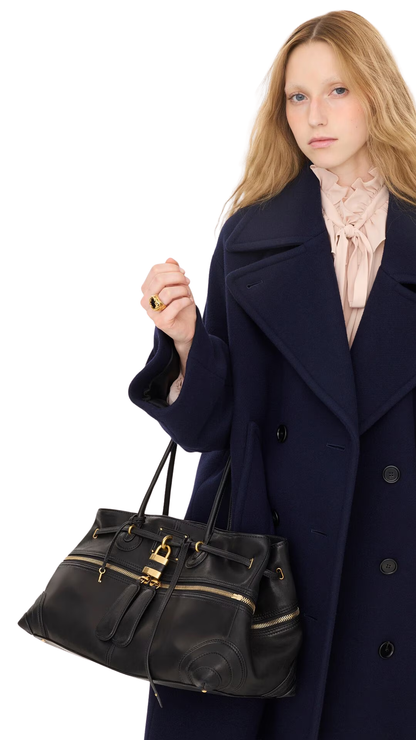 Large Paddington Sling East-West Bag in Soft Leather