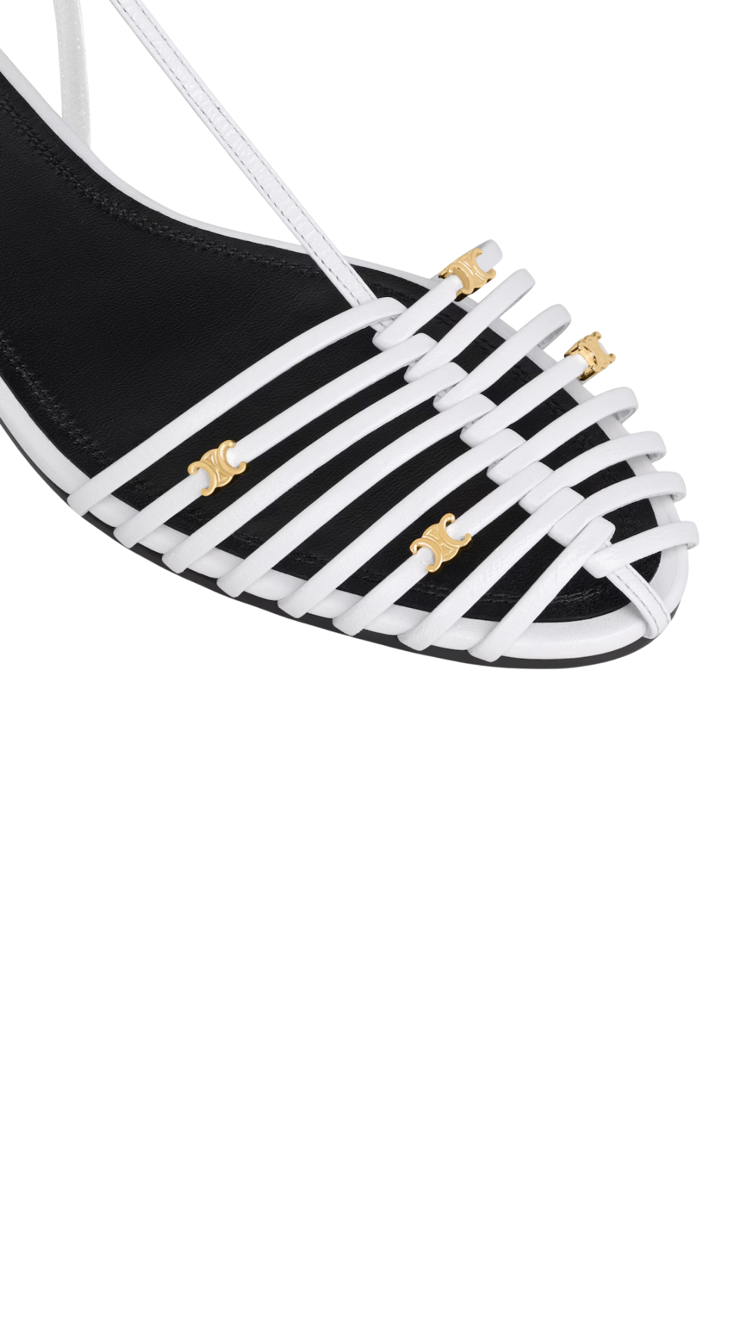 Cage Flat Sandal in White Goat